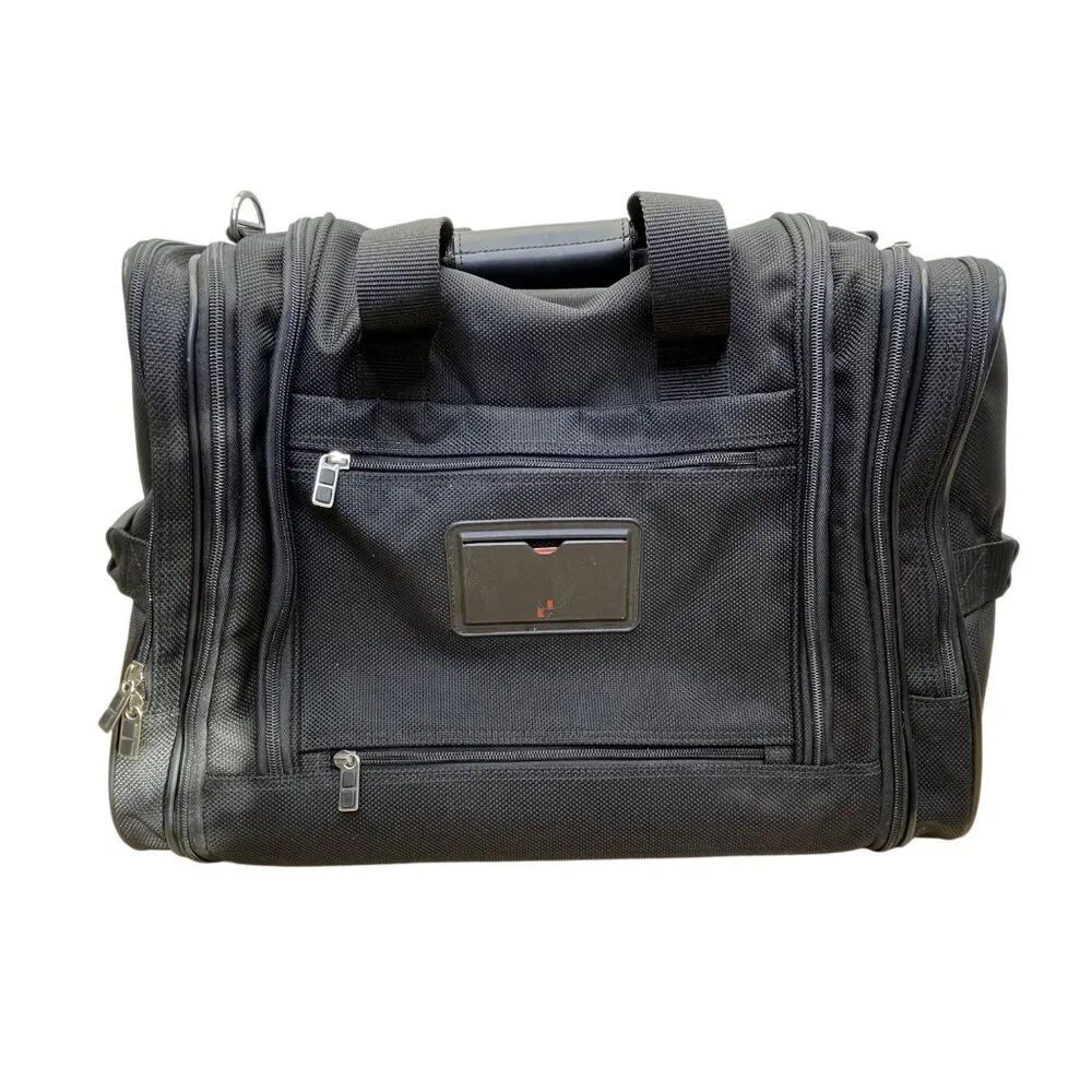 Metro XP Men’s Black Nylon Multi-Compartment Lock Secure Zip Travel Duffel Bag